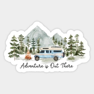 Adventure is Out There Mountains and Forest Watercolor Sticker